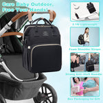 ANWTOTU Diaper Bag with Changing Station,Diaper Bag Backpack,7 in 1 Travel Baby Diaper Bag,Mommy Bag With USB Charging Port (Black)
