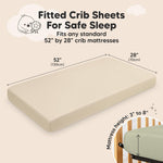 KeaBabies 2-Pack Fitted Crib Sheets for Boys, Girls, Baby - Soft Bamboo Viscose Cotton, 52x28 Standard Crib Mattress Sheets, Toddler Bed Mattress Cover, Gender Neutral, Breathable, Durable (Avocado)