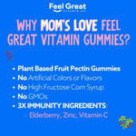 USDA Organic Elderberry Gummies for Kids | Kids Immune Support - Kids Elderberry Gummies with Zinc and Vitamin C - Gluten Free & Vegan Children's Vitamins - 60 Gummies | Sambucus Nigra Supplement