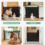 Momcozy Auto Lock Retractable Baby Gate, Safety Gate for Baby and Pet, 33” Tall, Extends to 55” Wide, Mesh Safety Dog Gate for Stairs, Indoor, Outdoor, Doorways, Hallways