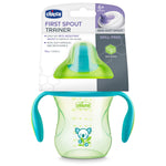 Chicco Semi-Soft Trainer with Bite-Resistant Spout and Spill-Free Lid 7oz.| Removable, Non-Slip Handles | Top-Rack Dishwasher Safe | Easy to Hold Ergonomic Indents | Green| 6+ months