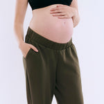 Motherhood Maternity Women's Scuba Underbelly Pregnancy Pocket Jogger Sweatpant, Deep Depths