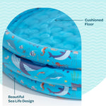 Inflatable Kiddie Pool for Toddlers, 48"X12" Round Plastic Blow Up Kids Swimming Pool, Outdoor Water Play, Ball Pit Toys for Kids Age 2 3 4 5, Summer Essential Baby Splash Pools with Cushioned Floor