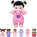 OUOZZZ Soft Baby Doll for Girls - My First Baby Doll Birthday Gifts for Girls Plush Rag Dolls Tulip Pink Dress Toy for Toddlers Kids Infants 10"