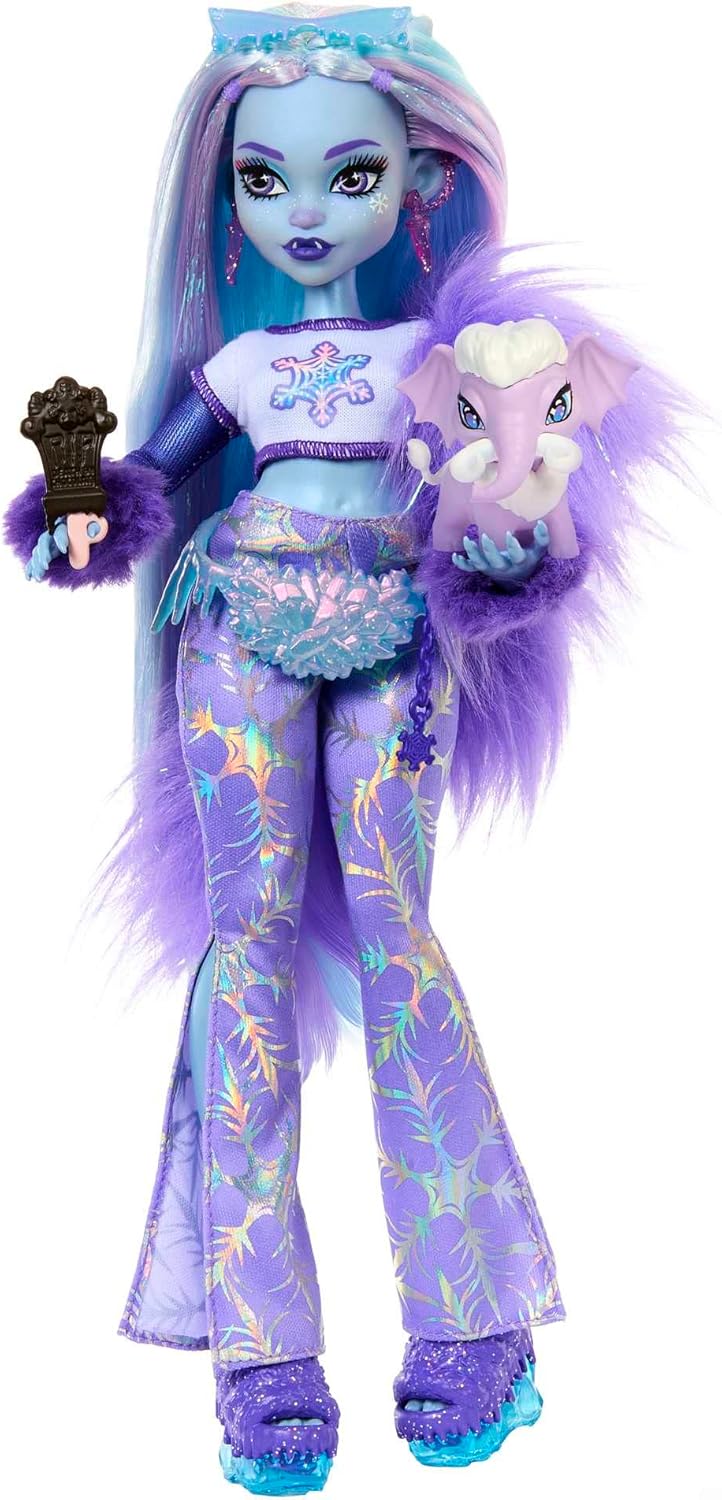 Monster High Doll, Abbey Bominable Yeti with Pet Mammoth Tundra & Accessories Including Furry Scarf & Snowflake Backpack