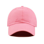 The Hat Depot Kids Washed Low Profile Cotton and Denim Plain Baseball Cap Hat (2-5 yrs, Light Pink)