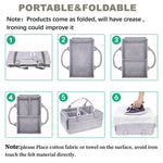 XUANGUO Baby Diaper Caddy Organizer with Handle - Gender Neutral Nursery Storage Bin Basket - Portable Tote Bag - Car Organizer - Newborn Essentials - Grey