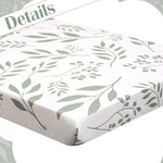 Hahafelt 4 Pack Boho Floral Baby Crib Fitted Sheet for Girls 52'' x 28'' Pink Floral Green Leaf Stretchy Fitted Crib Mattress Sheet Wildflower Baby Bedding for Standard Mattress Gift Set