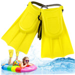 Xoeryoy Kids Flippers 1 Pair 4.7x7.3in EVA & PVC Diving/Swimming Flippers with Adjustable Strap Portable Replacement Kids Swim Fins for Summer Adventure