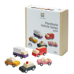PlanToys® Vehicle Set Wooden Montessori Play Set | Early Movement, Imagination and Practical Life Exploration | Eco Friendly Car Set for Indoor and Outdoor Play