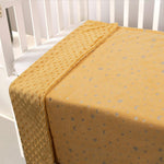 Donsonny Baby Blanket for Boys Girls Soft Minky with Double Layer Dotted Backing, Star and Moon Printed 30 x 40 Inch Receiving Blanket (Ginger)