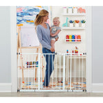 Regalo 56-Inch Extra Wide Baby Gate for Doorways, Hallways & Bottom of Stairs, Pressure Mount for Babies, Toddlers & Pets, Tested & Safe, American Designed, White