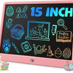TEKFUN 15 Inch LCD Writing Tablet for Girls Ages 8–12, Large Drawing Tablet for Kids, Screen-Free Writing Pad for Learning & Quiet Time, Creative Christmas Gift for 8 9 10 Year Old Girl (Pink)