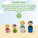 PlanToys® Wooden Dollhouse Family Set Light Skin Tone | 4 Poseable 1:12 Scale Dollhouse Figures | Montessori Pretend Play Figurines | Eco Friendly Sustainable Wooden Toy