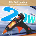 Mini Hot Glue Gun with 30 Glue Sticks, Fast Preheating Hot Melt Gun for Kids DIY, School Crafts & Home Quick Repairs (Black) - 20w