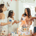 Coralogo Baby Shower Gift Basket for Girl & Boy - Baby Gift Set for Newborn, Unique Gifts for Newborn, Felt Tote Bag with Security Blanket Soft Hat Bib Socks Anti-Scratch Mittens, Bear Themed