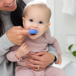 Ubbi Baby Silicone Finger Toothbrush with Storage Case, Food-Grade Platinum Silicone, Oral Care for Infants and Babies, 2 Pack, Smoothie Purple