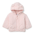 Amazon Essentials Unisex Babies' Hooded Sherpa Jacket, Pale Pink, 12 Months