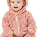 Baby Plush Long Sleeve Polar Fleece Jumpsuit With Bear Ears Baby Fleece Hooded Jumpsuit Infant Winter Outfit