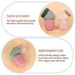 Mintlyfe Silicone Dinnerware Cups for Kids, Unbreakable Open Cup, 2 Pack Drinking Open Cups (Cambridge Blue+Shifting Sand)