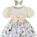 Rosibel Baby Girl Dress Newborn Summer Clothes Casual Puff Sleeve Infant Dresses Cute Outfit for Kids 6M-3T