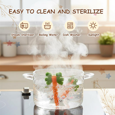 Easter Baby Teething Toys Silicone Carrot Rabbit Hollow Teething Tubes -Sensory Chew Toys Over 3 Months - Teether Straws for Teething Relief -BPA Free Infant Toys Baby Shower Gifts Baby Essentials (1)