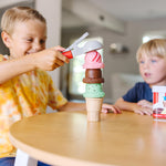Melissa & Doug Scoop and Stack Ice Cream Cone Wooden Magnetic Pretend Play Food Set, Preschool Toy Play Ice Cream Set, Pretend Food, Toy for Toddlers and Kids Ages 3+ - FSC-Certified