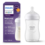 Philips Avent Natural Baby Bottles with Natural Response Nipples (Slow Flow, Flow 2), 4oz, 4-Pack, SCY900/04