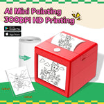 Zalmoxe Smart AI Voice Sticker Printer, Kids Toys Spark Imagination Intellectual Development, Mini Thermal Label Printer with Display, Inkless Portable Sticker Maker, 4 Rolls Paper