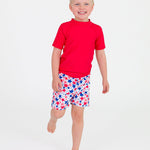 RUGGEDBUTTS Boys UPF50+ Sun Protection Novelty Swim Trunks - Star-Spangled, 3T