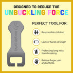Bucklebee Easy Car Seat Buckle Release Aid for Children Unbuckle Car Seat Release Tool - Car Seat Button Pusher - Car Seat Opener for Nails - Car Seat Buckle Release Tool (1 Pack Gray)