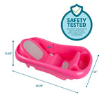 The First Years Newborn to Toddler Baby Bath Tub - Convertible 3-in-1 Baby Tub with Removable Sling - Ages 0 to 24 Months - Sure Comfort - Pink