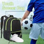 YOREPEK Soccer Backpack, Lightweight Water Resistant Sport Equipment Bag with Ball Compartment for Basketball, Volleyball, Football, Training and Match