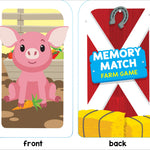 School Zone Memory Match Farm Card Game: 56 Game Cards, Preschool, Kindergarten, Animals, Early Reading, Counting, Matching, Vocabulary, Ages 3+