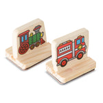 Melissa & Doug My First Wooden Stamp Set - Vehicles Kids Art Projects, Stamps with Washable Ink, Vehicle Toys for Kids Ages 4+