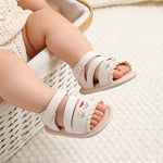 Newborn Summer Baby Girls Sandals Cute Flower First Walking Shoes Anti-Slip Soft Sole Sandal Shoes Infant Crib Shoes