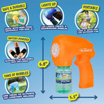 Light Up Bubble Blaster – Auto Bubble Blower for Kids, Outdoor Summer & Pool Party Toy (Includes 4oz Solution, Receive One Blaster - Color at Random)