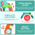 Baby Montessori Sensory Learning Travel Activities Toys with Sound Light - Baby Steering Wheel Music Toys for Babies 6 9 12 18 Months - Infant Newborn Shower Gifts for Toddlers 1-3 Year Old Boys Girls