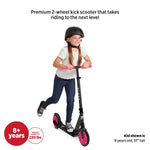 Radio Flyer Kickstart Max, Lightweight and Foldable Two-Wheel Kick Scooter Ages 8+, 220 lb Max, Large Wheels and Front Suspension for Smooth Ride