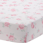Lambs & Ivy Coquette Floral Pink Bows Aesthetic 3-Piece Baby Crib Bedding Set