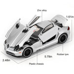 Guarsiliymi SLR Race Car Model, Die-cast 1:32 Scale Toy Cars with Light and Sound, Alloy Pull Back Car for Kids Adults, Collectible Birthday Gift (Silver)