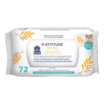 Attitude natural baby wipes packaging on a white background