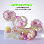 MAGICYOYO K3 Aurora-P Crystal Yoyo for Kids & Beginners, Responsive & Unresponsive Yo Yo with Finger Spin Design+Extra Bearing+12 Yo-yo Strings & Storage Bag, Great Gift for Boys Girls(Purple&White)