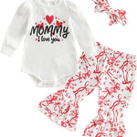 St Patricks Day Baby Girl Outfit Newborn Ribbed Shamrock Onesie Flare Pants Set Romper Bell Bottoms Spring Clothes