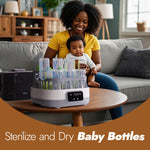 NCVI 20-Minute Baby Bottle Steamer Sterilizer and Dryer with 2 Bottle Trays for 8 Bottles, Fast Electric Steam Sterilization Disinfection for All Bottles, Pacifiers, Teether and Breast Pump Parts