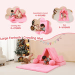 AIKSIWAI Couch Kids with Large Crawling Mat, Modular Play Couch Convertible Tunnel for Boys and Girls or Pet , Kid Sofa for Inspiring Child Versatile and Imaginative,Gift for Kids