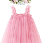 BGFKS Layered Tulle Tutu Dress for Toddler Girls,Baby Girl Rainbow Tutu Princess Skirt Set with Flower Headband.