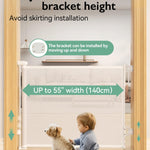 Momcozy Auto-Locking Retractable Mesh Baby Gate or Dog Gate, Child Safety Gate for Indoor or Outdoor, 33-inches Tall with up to 55-inches Wide Extension, Avoid Skirting Installation, White