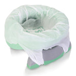 Kalencom Potette Plus Premium 2 in 1 Travel Potty and Toilet Seat Trainer Ring with Built in Pee Guard and Easy-Grip Handles (Teal/Gray)