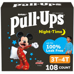 Pull-Ups Boys' Night Time Potty Training Pants, Size 3T-4T Overnight Training Underwear (32-40 lbs), 108 Ct